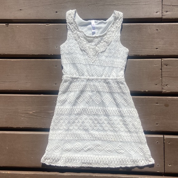 🌻$5 Bundled (S) Lined Creamy White Lacey Overlay Summer Dress - Picture 1 of 2